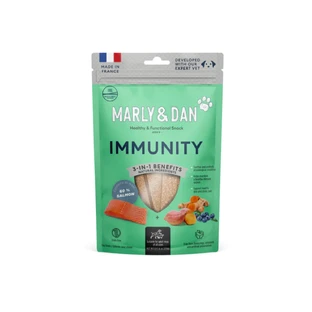 MARLY&DAN Immunity, XS-XL, Salmón, bolsa de recompensa funcional sin cereales perros, sistema inmunitario, 80g