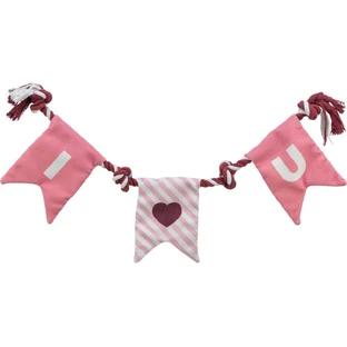 TRIXIE Saint-Valentin Jouet Saint-Valentin, jouet corde chiens M-XL, activités physiques, textile, rose et blanc, 50cm