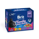 BRIT Premium Multipack Family Plate, 4 flavors, mixed pack, sachet wet cat food, (in sauce), 100g x 12