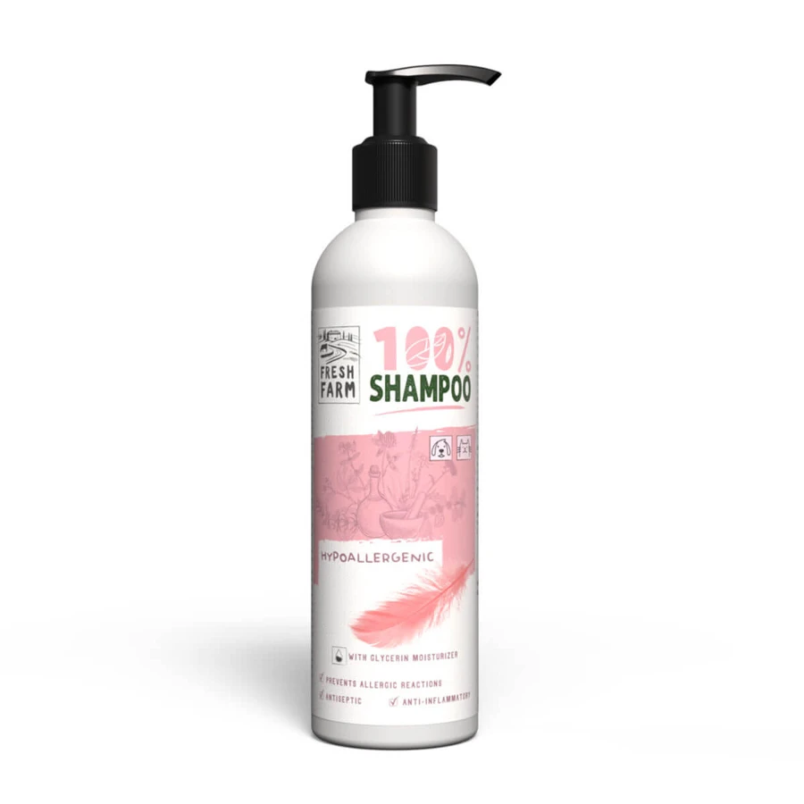 FRESH FARM Hypoallergenic, XS-XL, shampoo voor honden, hypoallergeen, fles, 250ml