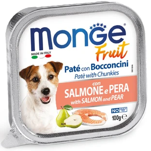 MONGE Fruit, XS-XL, Salmon and Pears, cereal-free wet dog food, (in its own juice), 100g