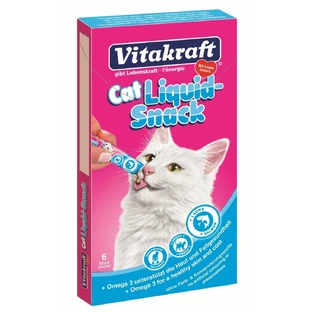 Vitakraft Cat Liquid Snack Saumon et Oméga 3, 6x15 g