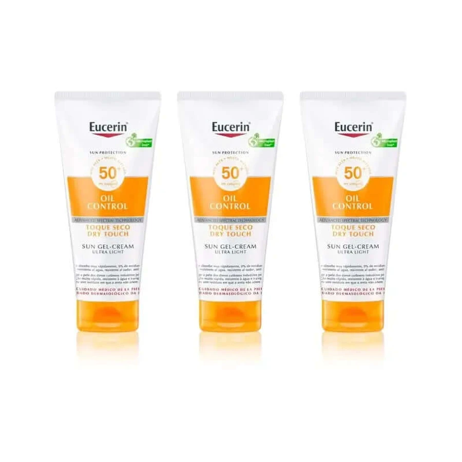 Eucerin Solar Body Oil Control Dry Touch Gel Crema Fps 50+, 3X200 Ml