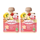 Babybio Pouch Apple Strawberry Vanilla, Pack 2 x 90 grams