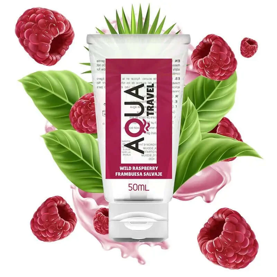 Aqua Travel glijmiddel op waterbasis - wilde frambozensmaak - 50 ml