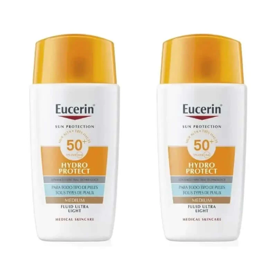 Eucerin Sun Face Hydro Protect Fluid SPF50+Tinted Medium, 2x50 ml