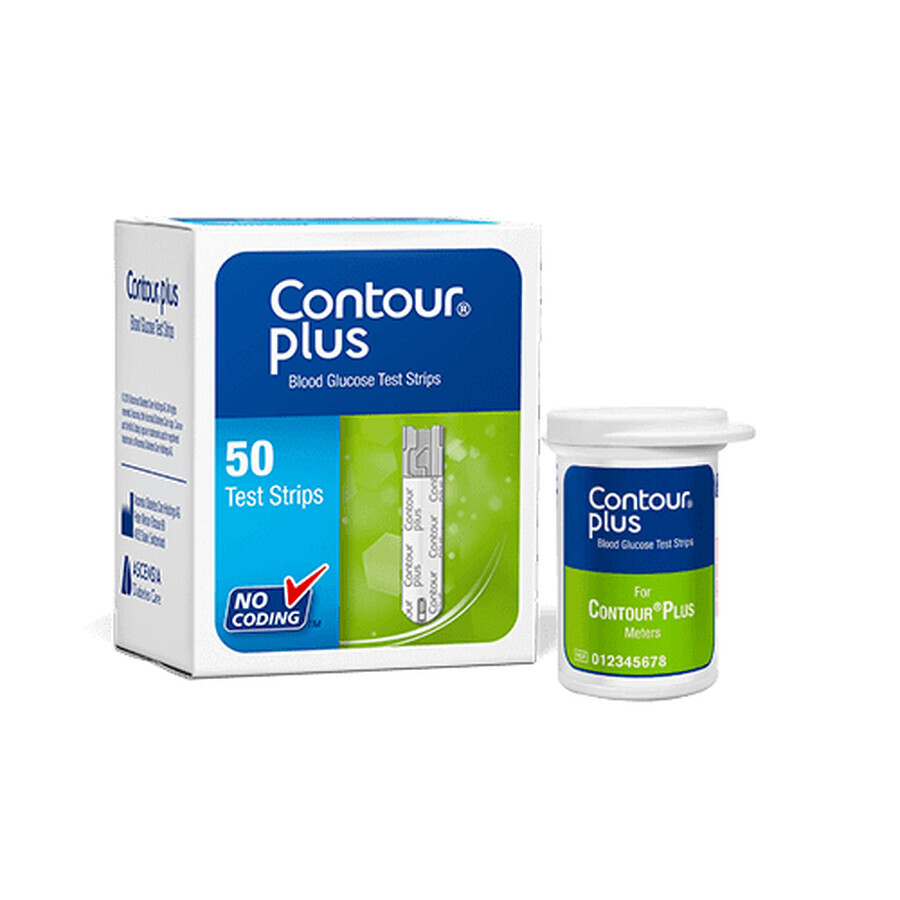 Contour Plus Blood Glucose Tests, 50 pieces, Ascensia Diabetes Care