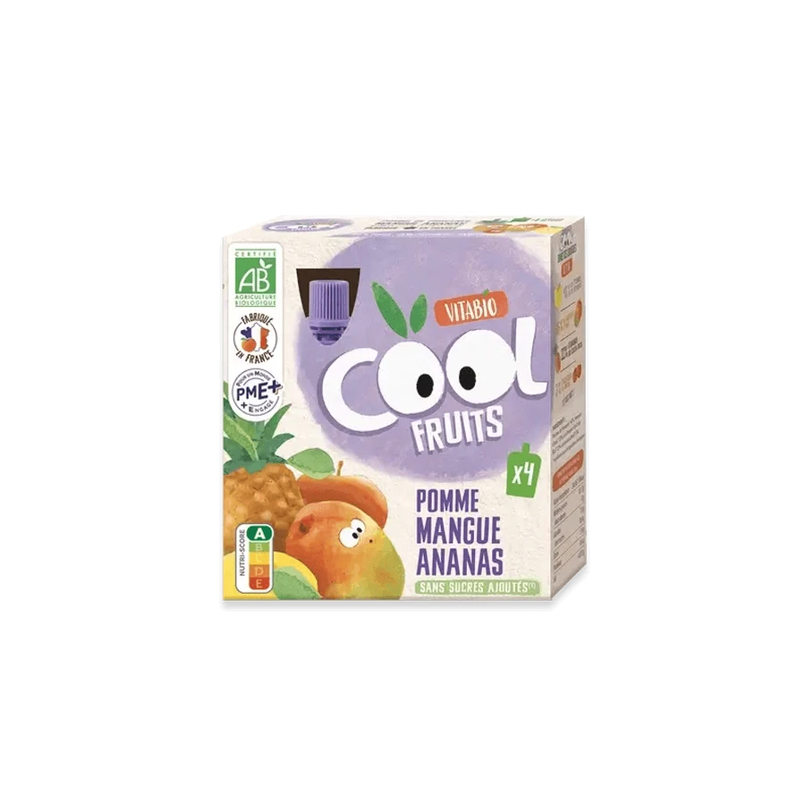 Vitabio Cool Fruits Apfel, Mango und Ananas 90 Gr, 4 Stück