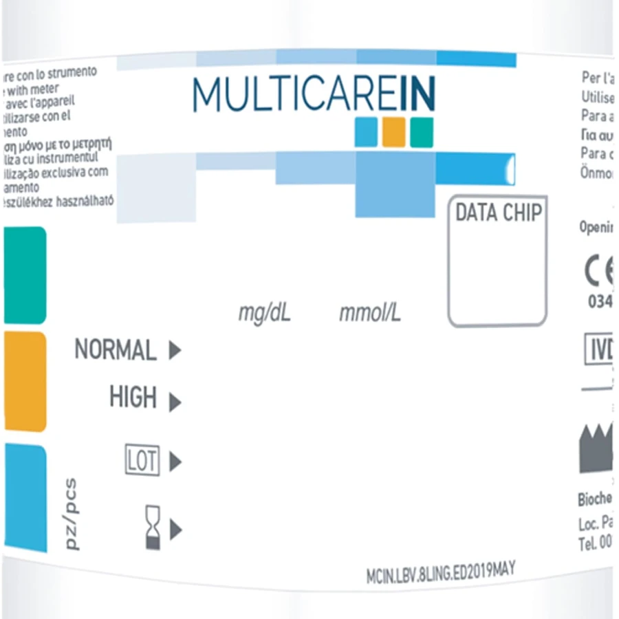 Multicare cholesterolteststrips, 25 stuks, Biochemical System