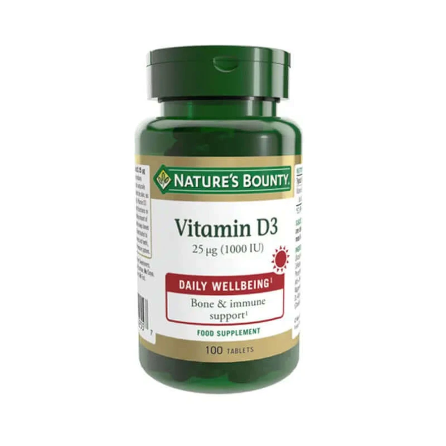 Nature's Bounty Vitamine D3 25Mcg 1000 Ui - 100 comprimés