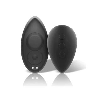 Black&Silver - Preston Silicone Vibrator reîncărcabil pentru chiloți din silicon (negru și argintiu)