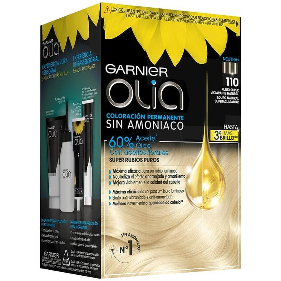 Garnier Olia Permanent Coloring Without Ammonia With Natural Floral Oils - Super Lightening Natural Blonde Olia 110