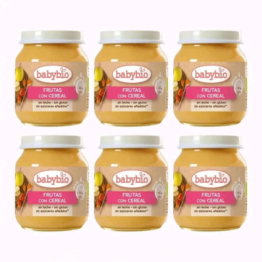 Babybio Fruit met Granen, verpakking 6 x 130 gram