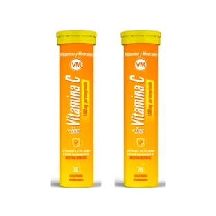 Ynsadiet Vitamina C + Zinc Pack 2 x 20 Comprimidos Efervescentes
