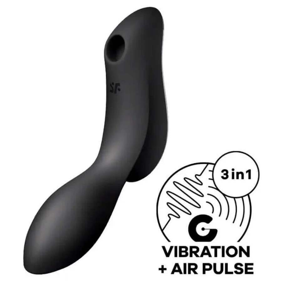 Satisfyer Air Pulse Curvy Trinity 2 Stimulator & Vibrator - Zwart