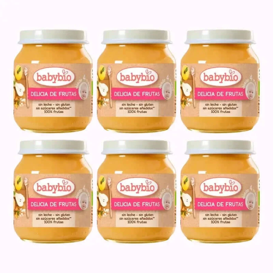 Babybio Fruit Delight, Pack 6 x 130 gr.