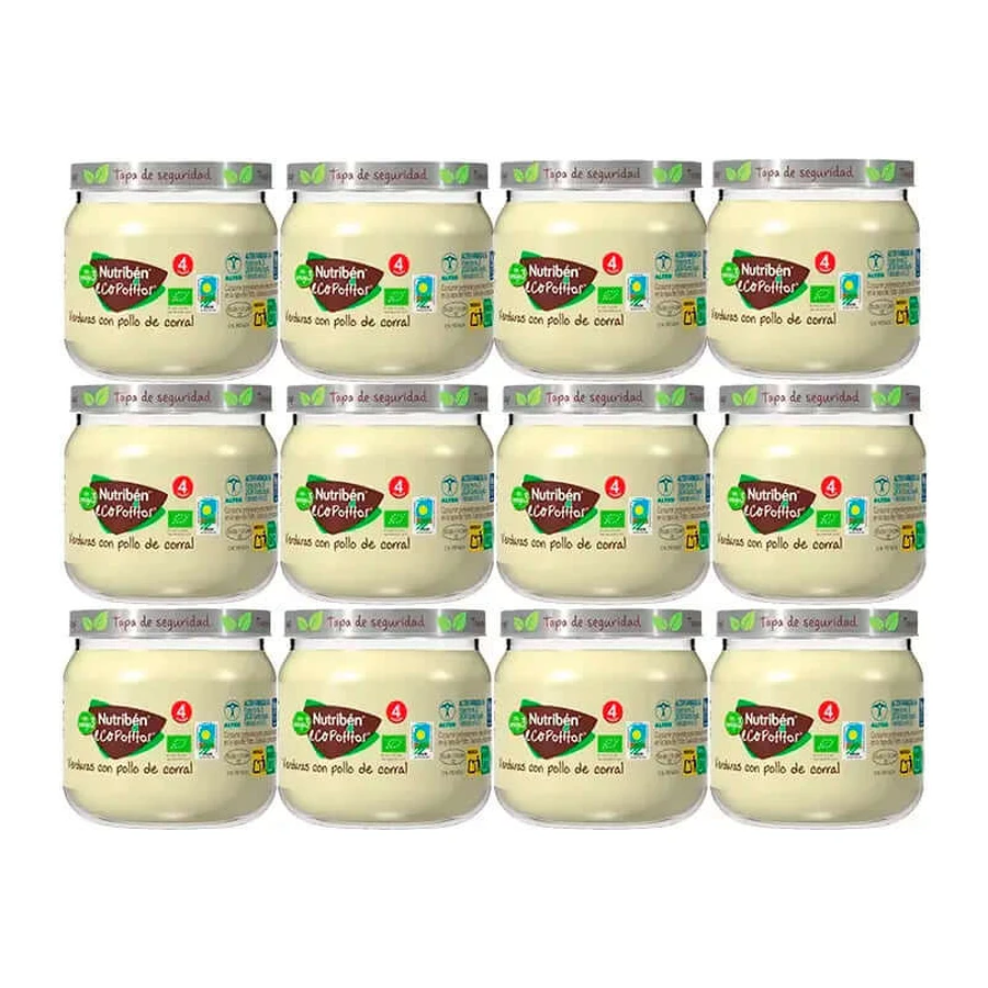 Nutriben Potito Eco Home Fleisch-Gemüse-Huhn, 12 x 120 Gramm
