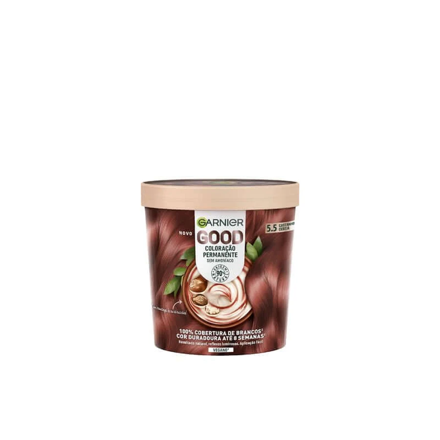 Garnier Good Permanent Coloring Sans ammoniaque, 90% d'origine naturelle Teinte 5.5 Cherry Brown