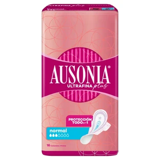 Ausonia Compresses avec ailes Ultrafine Plus Normal , 16 unités