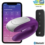 Satisfyer Connect Double Fun Partner Vibrator - Lila