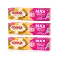 Corega Triplo Max Fixation + Comfort Fixing Cream for Dentures, 3 x 40 g