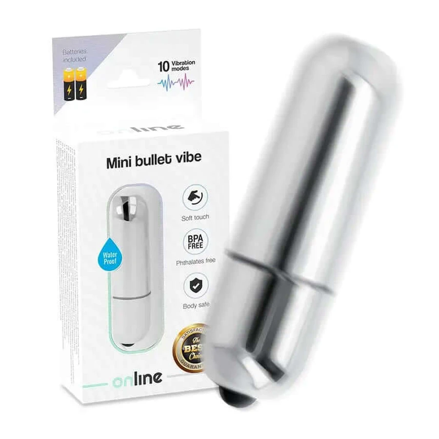 Online Mini Vibrating Bullet - Silver