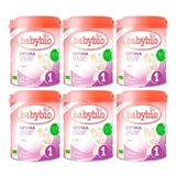 Babybio Optima 1 Cow's Milk 0-6 Months, 6 x 800 gr Pack