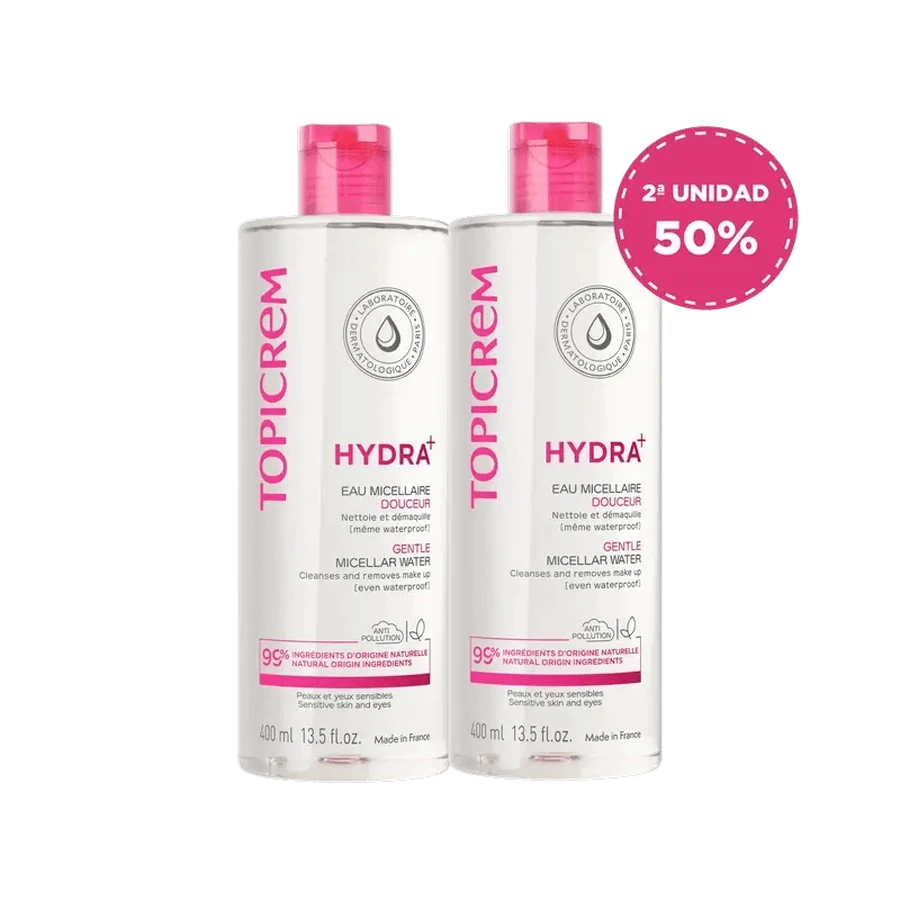 Topicrem Hydra+ Gentle Micellar Water Pack, 2x400 ml