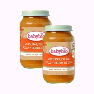 Babybio Vegetables Bulgur Chicken and Coconut Drink, Pack 2 x 200 g