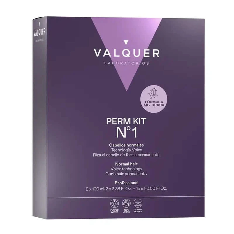 Valquer Professional Perming Kit No. 1 - Cheveux normaux - Boucles durables en 3 étapes