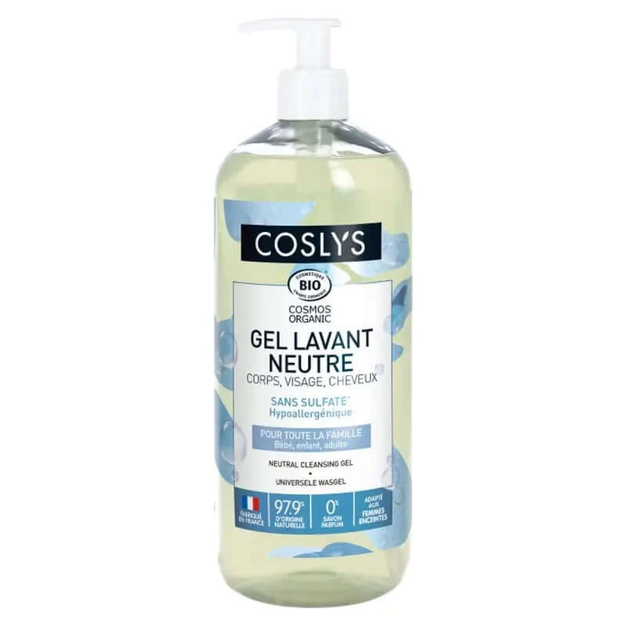 Coslys Gel De Ducha Universal Neutro: Sin Perfume, Cara, Cuerpo Y Cabello, 1000 ml