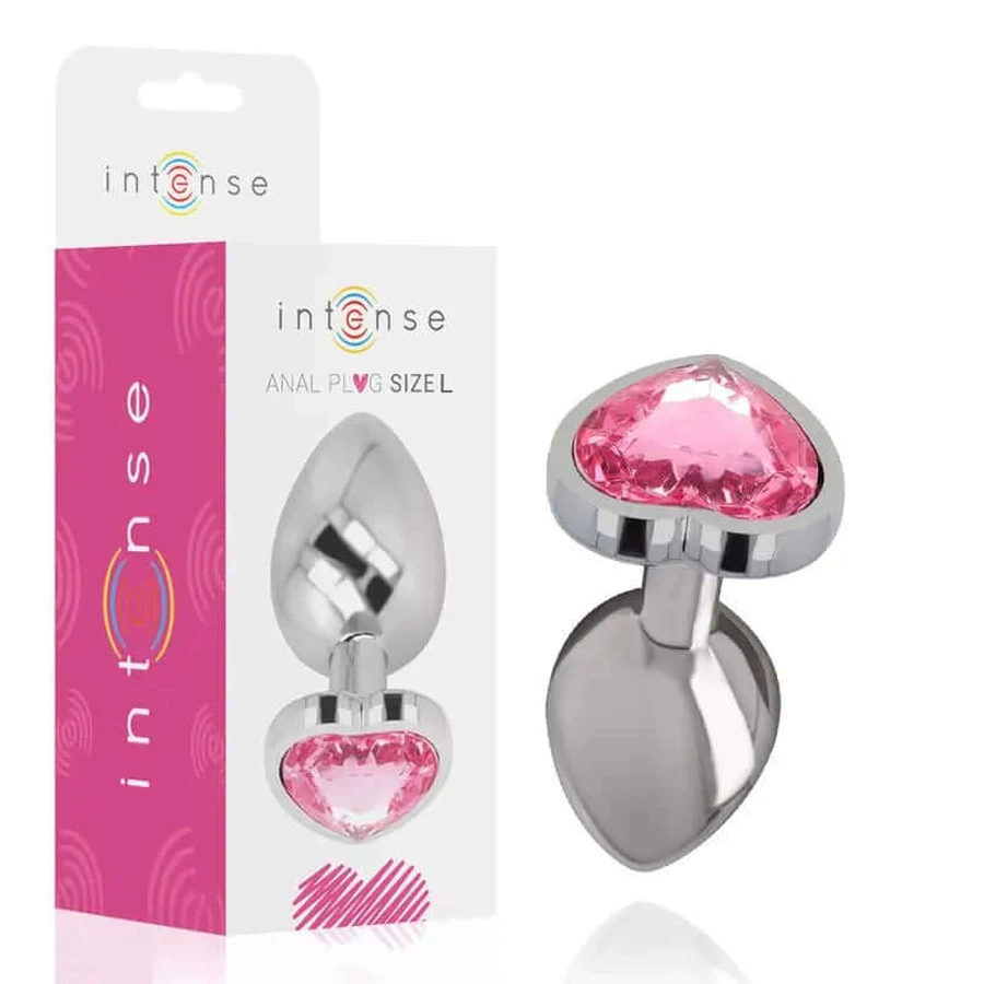 Intense Anaalplug Metaal Aluminium Hart Roze Maat L