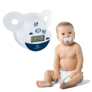 Thermomètre digital Mobiclinic en forme de sucette - nourrisson - embout rond - sucette souple - écran LCD