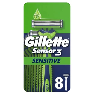 Gillette Sensor3 Sensitive Wegwerpscheermesjes voor mannen Smeerbandje, 8 stuks