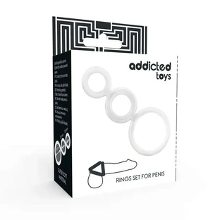 Addicted Toys Set Penis & Testicle Rings Clear