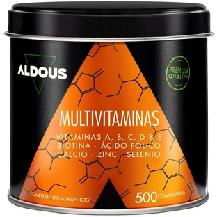 Aldous Bio Multivitamine Vitamin C, D, E, A, B-Vitamine, Biotin, Folsäure, Calcium, Zink, Selen, 500 Tabletten