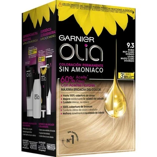 Garnier Olia Permanent Kleurstof Ammoniakvrij, Aangenaam Geurend Met Bloemige Oliën Natuurlijke Oorsprong - Zeer Licht Goud Blond 9.3