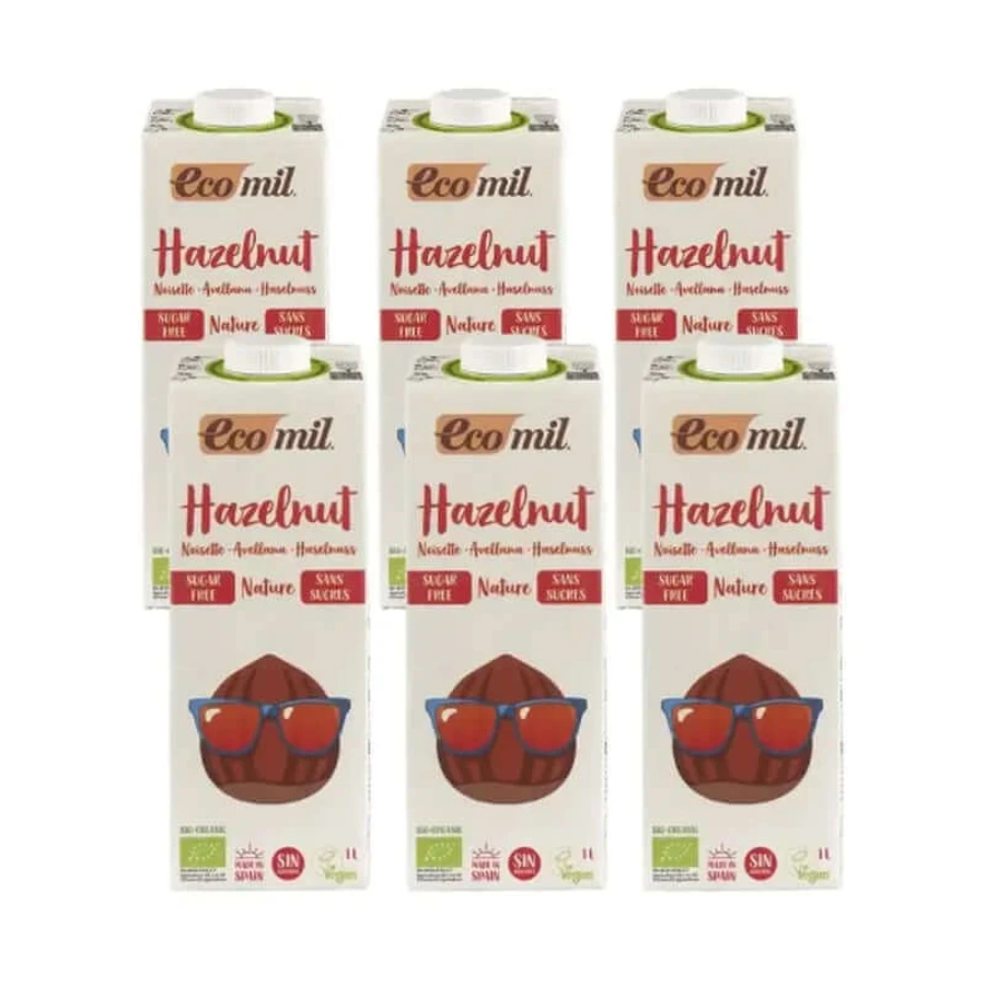 Ecomil Hazelnoot Natuur, 6x1 Liter