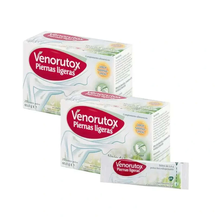 Venorutox Lichte Benen Oranje-Lemon, 2X20 Zakjes