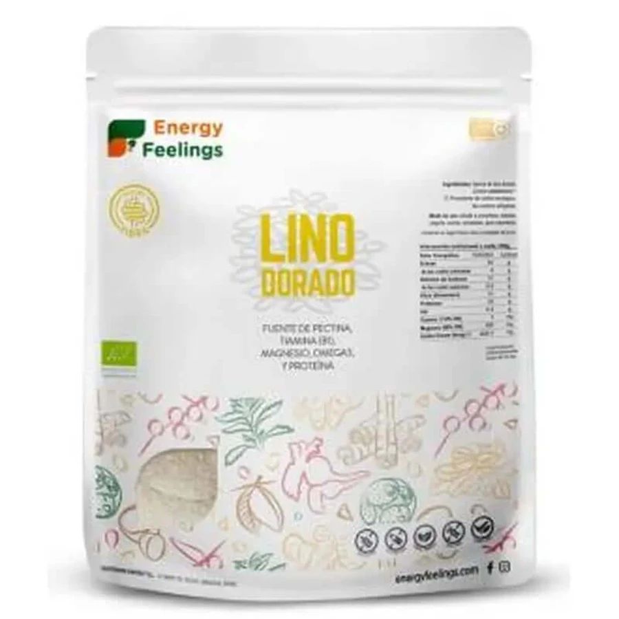 Energy Feelings Golden Flax Powder 500Gr. Eco Vegan Sg: ceny i cechy