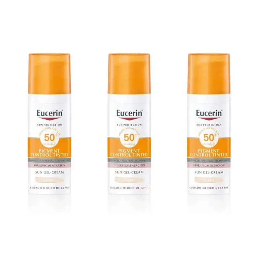 Eucerin Solar Face Pigment Control Fluid Fps50+ Getöntes Licht, 3X50 Ml