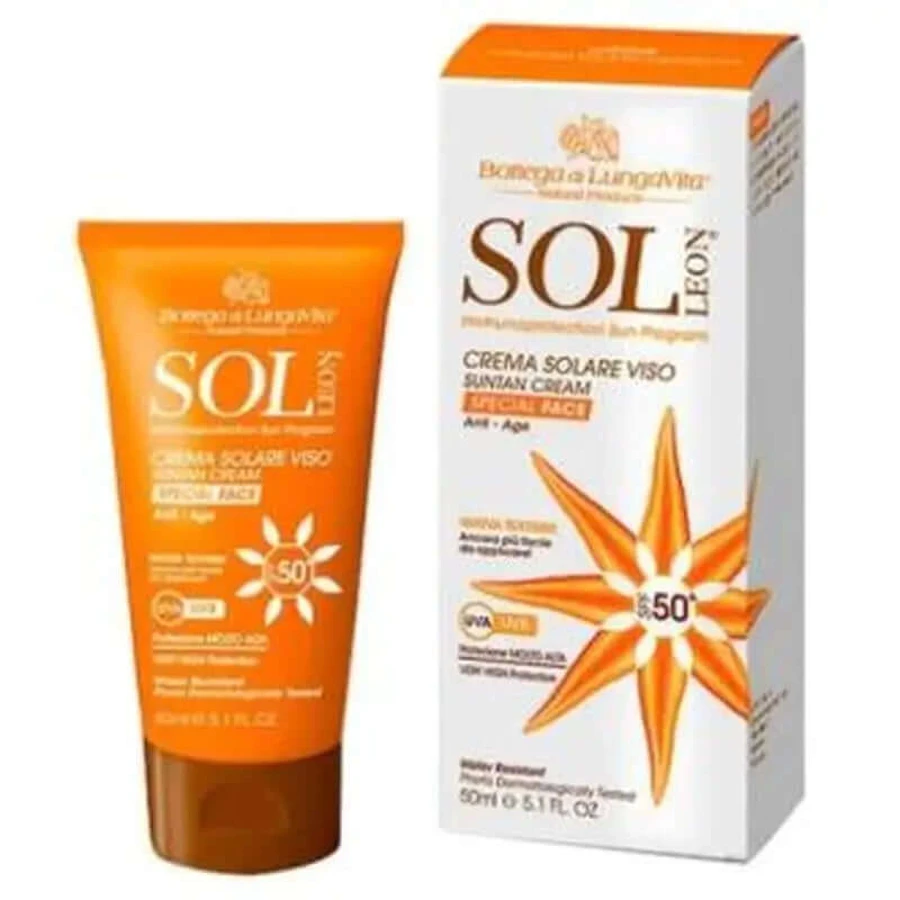 Bottega Di Lungavita Sol Leon Facial Sun Cream Spf 50 High Prot. 50Ml