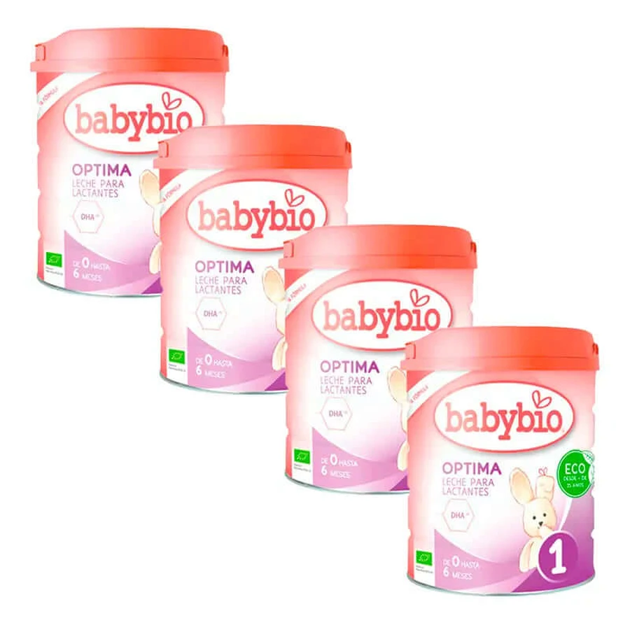 Babybio Optima 1 Kuhmilch 0-6 Monate, Packung 4 x 800 Gramm