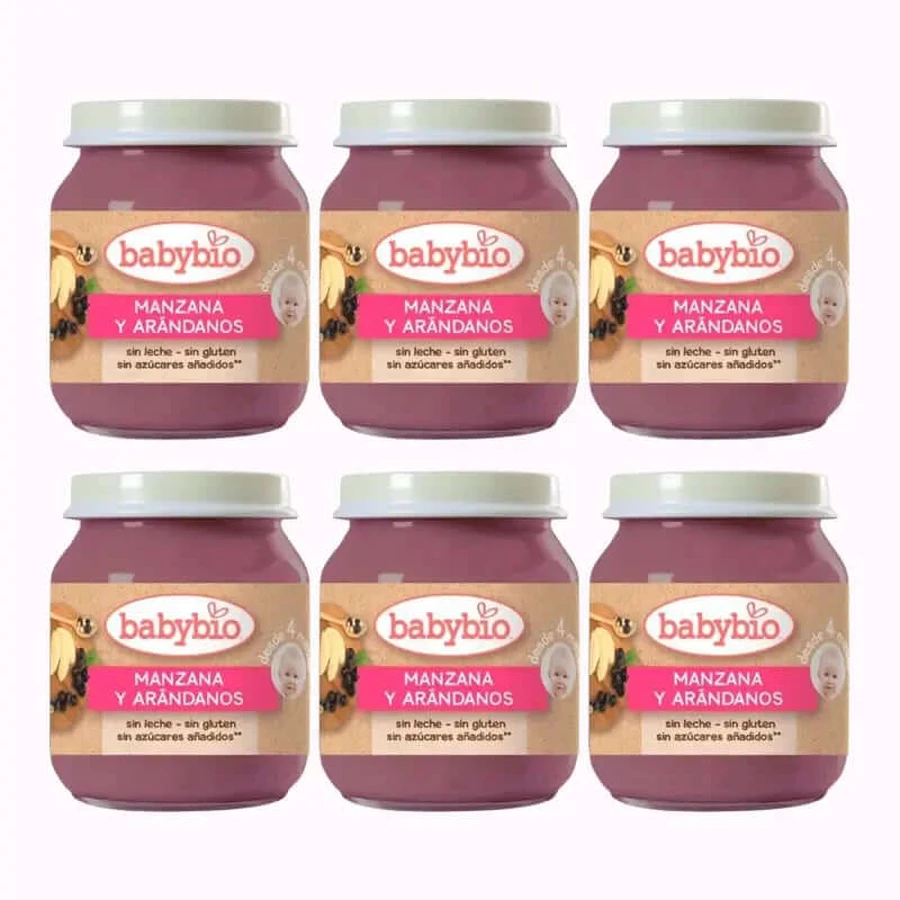 Babybio Apple Blueberries, Pack 6 x Blueberries, 130g