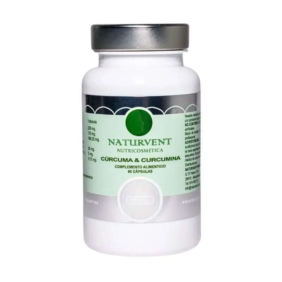 Naturvent Antiinflamatorio Cúrcuma & Curcumina Con 95% De Curcumina., 60 cápsulas