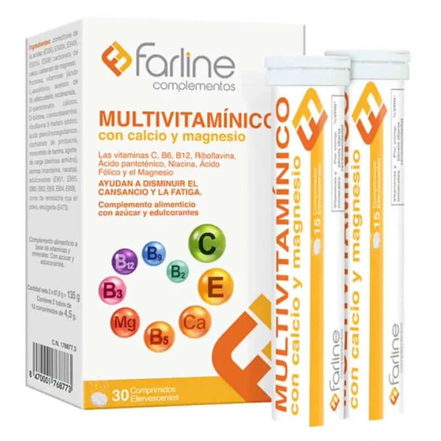 Farline Multivitamine met calcium en magnesium, 30 bruistabletten