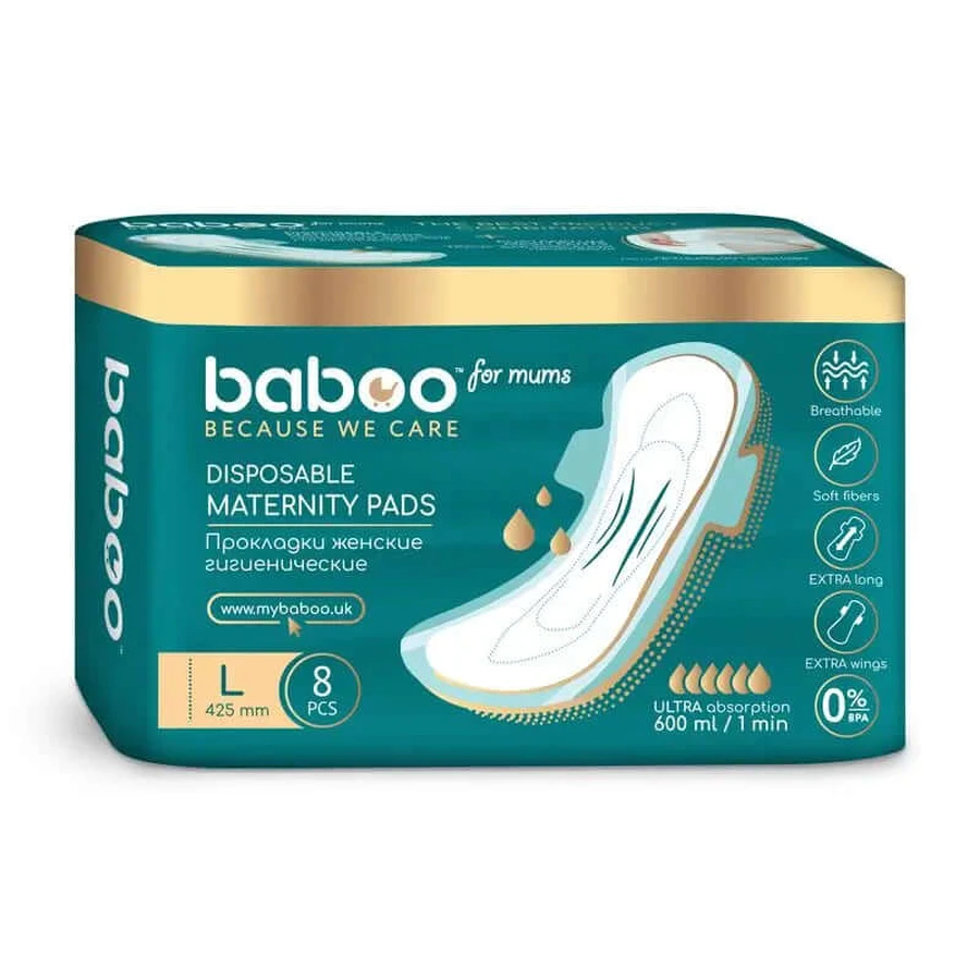 Baboo Postpartum Disposable Pads Large