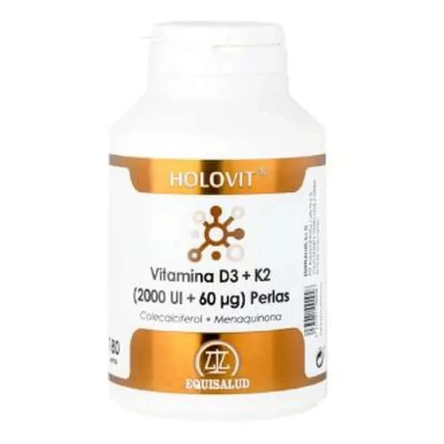 Equisalud Holoram Vitamin D3 2000Ui + K2 180µg Perlen