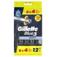 Gillette Blue3 Smooth 8+4 Rasoirs jetables pour hommes Tête pivotante à 40° et bande lubrifiante, 12 pcs.