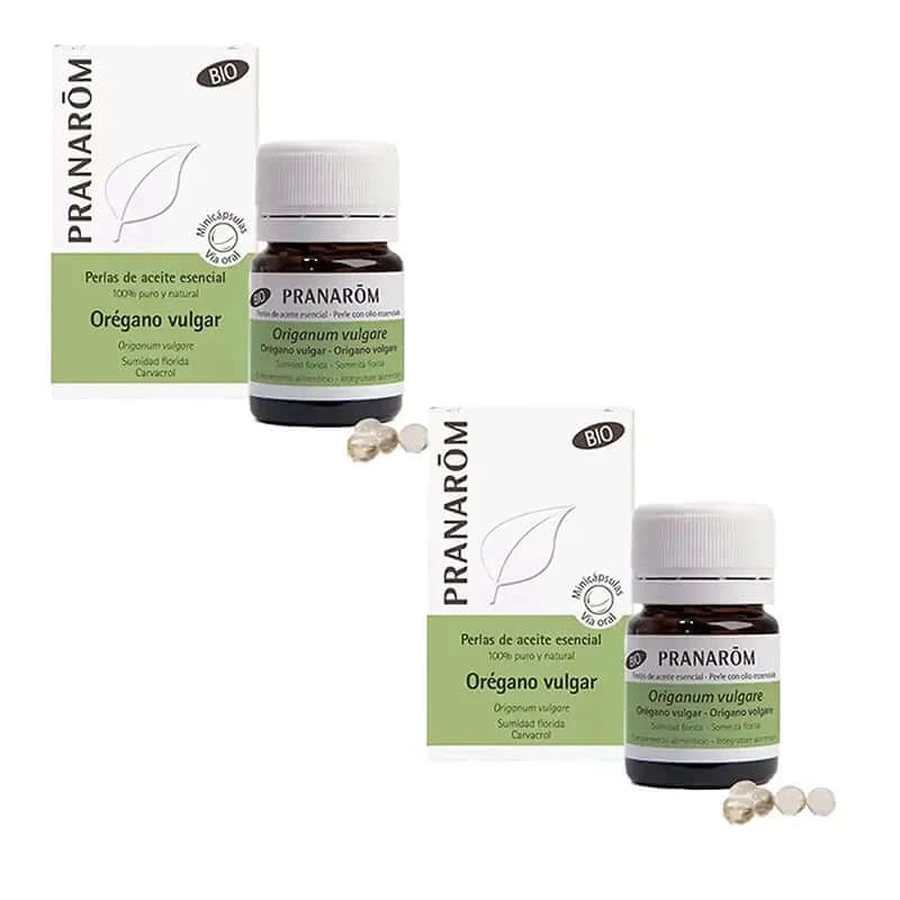 Pranarôm Aeqt - Perlas De Aceite Esencial Orégano Vulgar Bio 100Mg , 2X60 Unidades